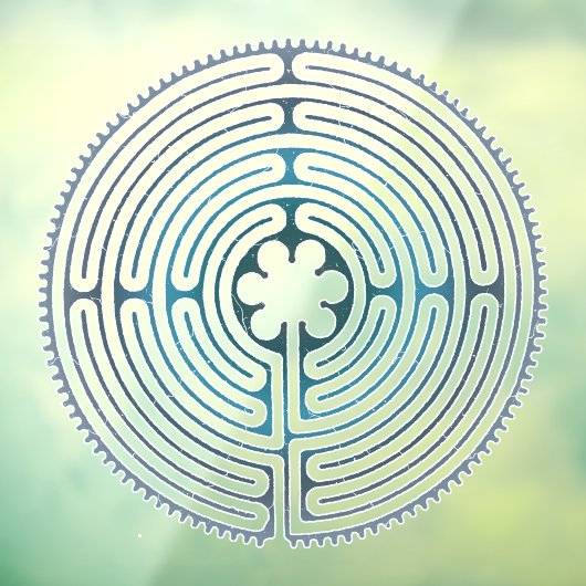 Heilig Geometriesymbool - Chartres Labyrint 1 Raamsticker (Vel 3)