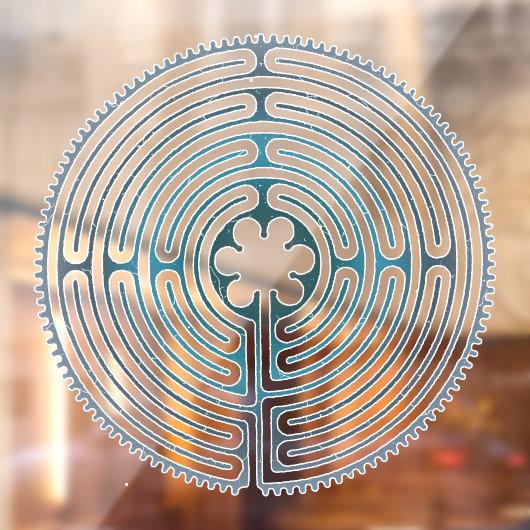 Heilig Geometriesymbool - Chartres Labyrint 1 Raamsticker (Vel 2)