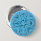 Heilig Geometriesymbool - Chartres Labyrint 1 Ronde Button 7,6 Cm (Voorkant /achterkant)