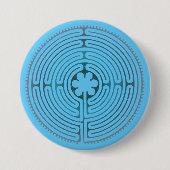 Heilig Geometriesymbool - Chartres Labyrint 1 Ronde Button 7,6 Cm (Voorkant)