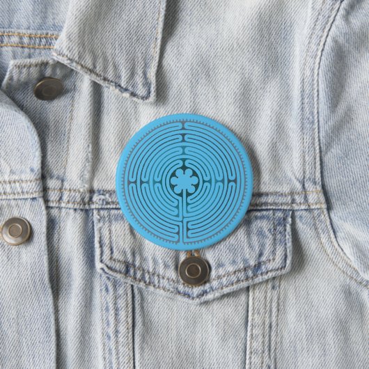 Heilig Geometriesymbool - Chartres Labyrint 1 Ronde Button 7,6 Cm (In situ)