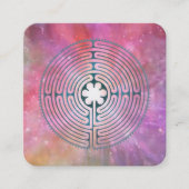 Heilig Geometriesymbool - Chartres Labyrint 1 Vierkante Visitekaartje (Voorkant)