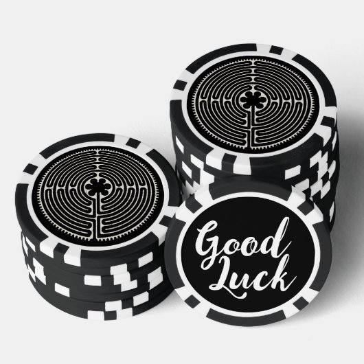 Heilig Geometriesymbool - Chartres Labyrint 2 Poker Chips (Opstapeling)