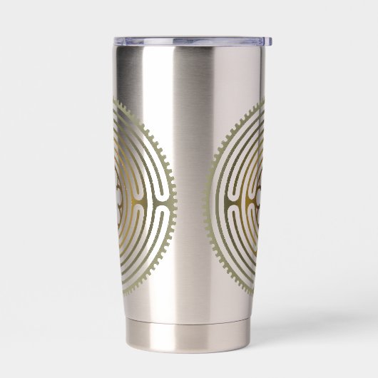 Heilig Geometriesymbool - Chartres Labyrint 4 Geïsoleerde Drinkbeker (Links)