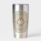 Heilig Geometriesymbool - Chartres Labyrint 4 Geïsoleerde Drinkbeker (Achterkant)