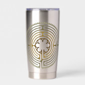Heilig Geometriesymbool - Chartres Labyrint 4 Geïsoleerde Drinkbeker (Voorkant)