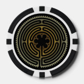 Heilig Geometriesymbool - Chartres Labyrint 4 Poker Chips (Voorkant)