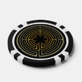 Heilig Geometriesymbool - Chartres Labyrint 4 Poker Chips (Enkel)