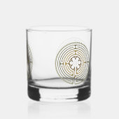 Heilig Geometriesymbool - Chartres Labyrint 4 Whisky Glas (Achterkant)
