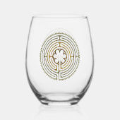 Heilig Geometriesymbool - Chartres Labyrint 4 Wijnglas Zonder Voet (Achterkant)