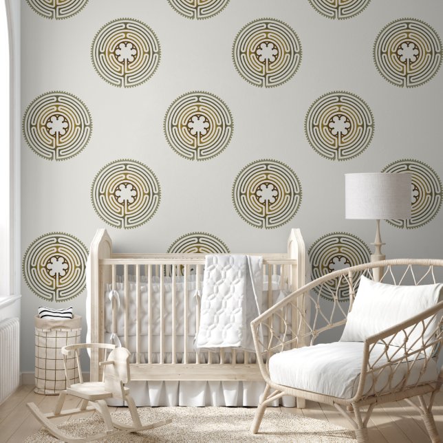 Heilig Geometriesymbool - Chartres Labyrint 4a Behang (Kinderen)