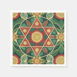 Heilig Geometrisch Bloemmotief Mandala Ontwerp Pat Servet