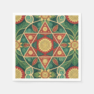 Heilig Geometrisch Bloemmotief Mandala Ontwerp Pat Servet