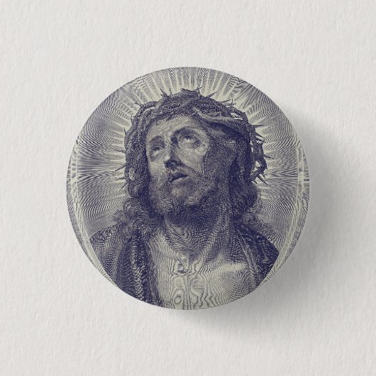 Heilig gezicht van Jezus Ronde Button 3,2 Cm (Voorkant)