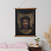 Heilig gezicht van Jezus Veronica's sluier gebasee Hangend Wandkleed (Slaapkamer)