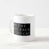 Heilig gezicht van Lucca! Gewoon zwart Koffiemok (Voorkant links)