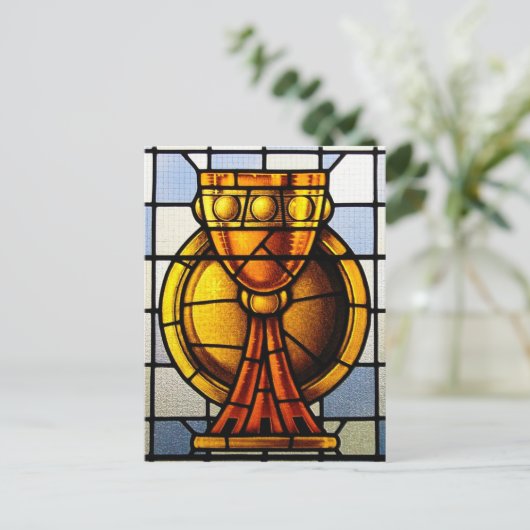 Heilig Graal Glas in lood - Schroefheid Briefkaart (Staand voorkant)
