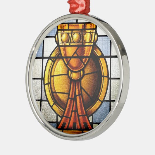 Heilig Graal Glas in lood - Schroefheid Metalen Ornament (Links)