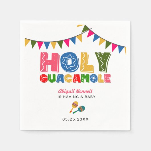 Heilig Guacamole Fiesta Baby shower Cute Colorful Servet (Voorkant)