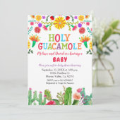 Heilig Guacamole Fiesta Baby shower met cactus Kaart (Staand voorkant)