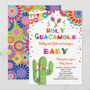 Heilig Guacamole Fiesta Baby shower nodigt Mexicaa Kaart