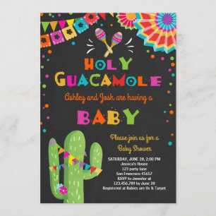 Heilig Guacamole Fiesta Baby shower nodigt Mexicaa Kaart