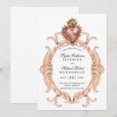 Heilig Hart Barok Bruiloft Kaart (Voorkant / Achterkant)