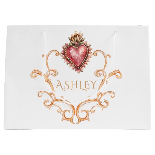 Heilig Hart Barok Gepersonaliseerd Groot Cadeauzakje (Voorkant)