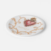 Heilig Hart Barok Gepersonaliseerd Papieren Bordje (Gekanteld)