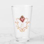 Heilig Hart Barok Monogram Glas (Voorkant)