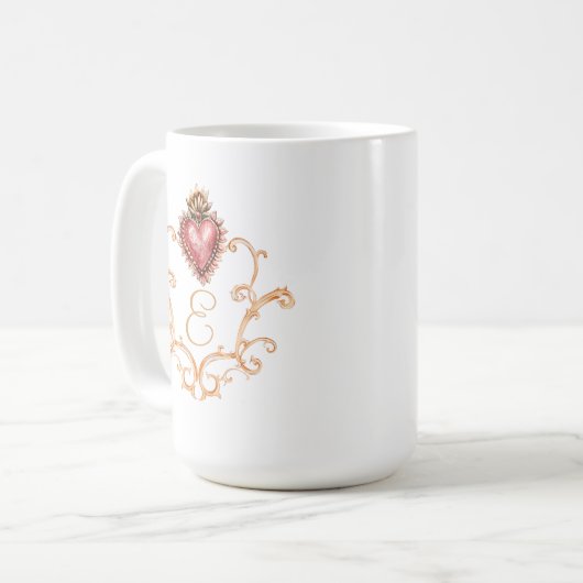 Heilig Hart Barok Monogram Koffiemok (Voorkant links)