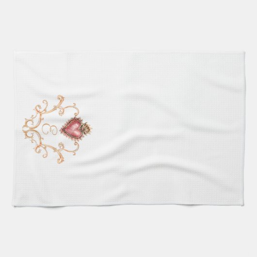 Heilig Hart Barok Monogram Theedoek (Horizontaal)