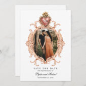 Heilig Hart Barok Save the Date Kaart (Voorkant / Achterkant)