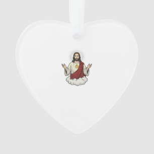 Heilig Hart Devotioneel Vintage Gravure Ontwerp_1 Ornament