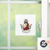 Heilig Hart Devotioneel Vintage Gravure Ontwerp_1 Raamsticker (Huis)