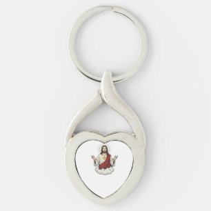 Heilig Hart Devotioneel Vintage Gravure Ontwerp_1 Sleutelhanger