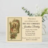 Heilig Hart Eerste Heilige Communie Uitnodigingen (Staand voorkant)