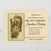 Heilig Hart Eerste Heilige Communie Uitnodigingen (Voorkant / Achterkant)