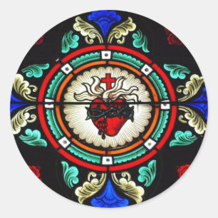 Heilig Hart Glas in lood Sticker
