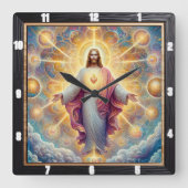 Heilig Hart Goddelijk Licht Vierkante Klok (Voorkant)