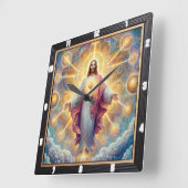Heilig Hart Goddelijk Licht Vierkante Klok (Hoek)