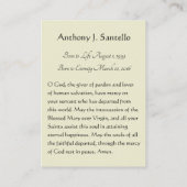 Heilig Hart in Memoriam - Katholiek Begrafenisgebe Visitekaartje (Achterkant)