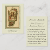 Heilig Hart in Memoriam - Katholiek Begrafenisgebe Visitekaartje (Voorkant / Achterkant)