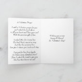 Heilig Hart Jesus Valentine Flowers Gold Border Feestdagen Kaart (Binnen)