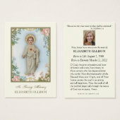 Heilig Hart Jezus Bloemen Begrafenisgebed Kaart (Voorkant /achterkant)