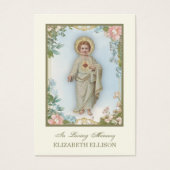 Heilig Hart Jezus Bloemen Begrafenisgebed Kaart (Voorkant)