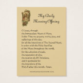 Heilig Hart Jezus Dagelijkse Ochtend Het aanbieden Visitekaartje (Achterkant)