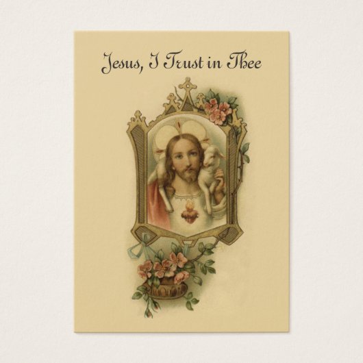 Heilig Hart Jezus Dagelijkse Ochtend Het aanbieden Visitekaartje (Voorkant)
