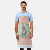 Heilig hart Jezus Eucaylptus Floral Religie Schort (Gedragen)