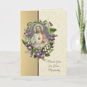 Heilig hart Jezus Katholiek condoleances Dankuwel Bedankkaart